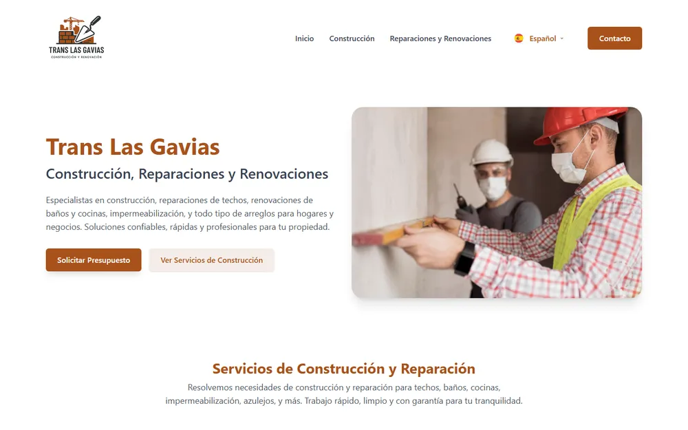 Trans Las Gavias construction and renovation homepage