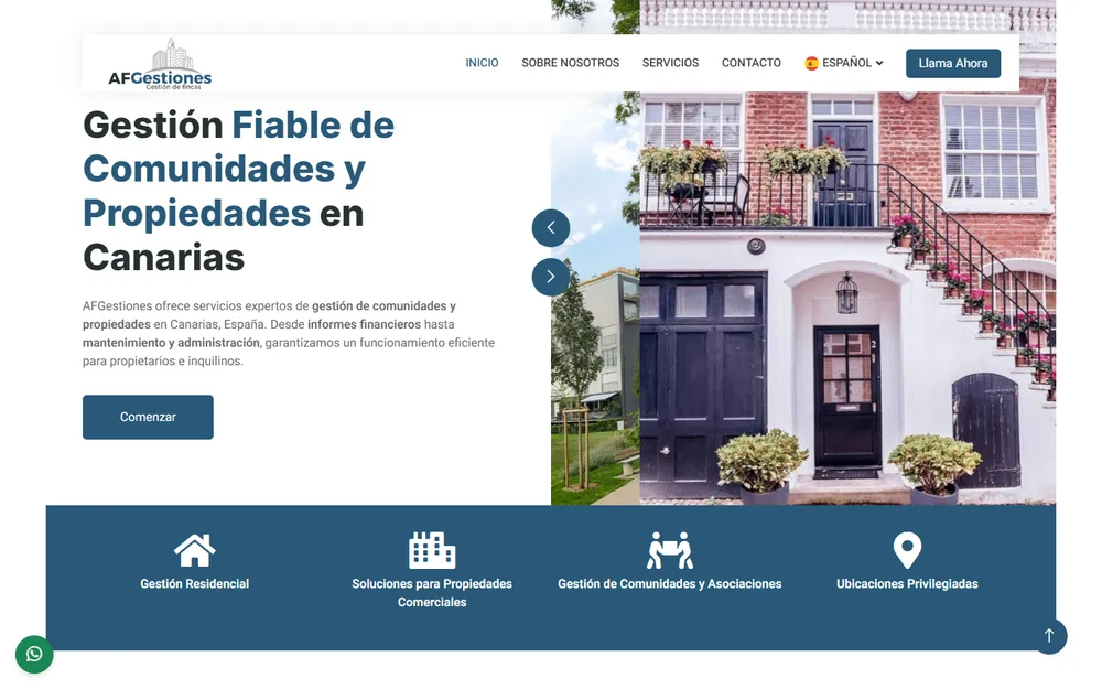 AF Gestiones property management homepage