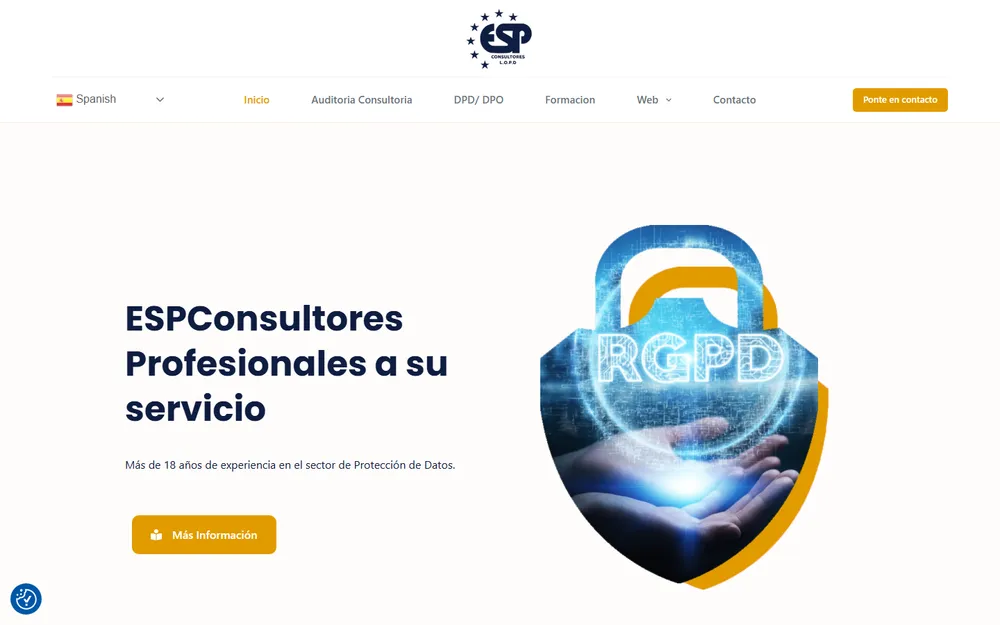 ESPConsultores homepage for a GDPR compliance consultancy