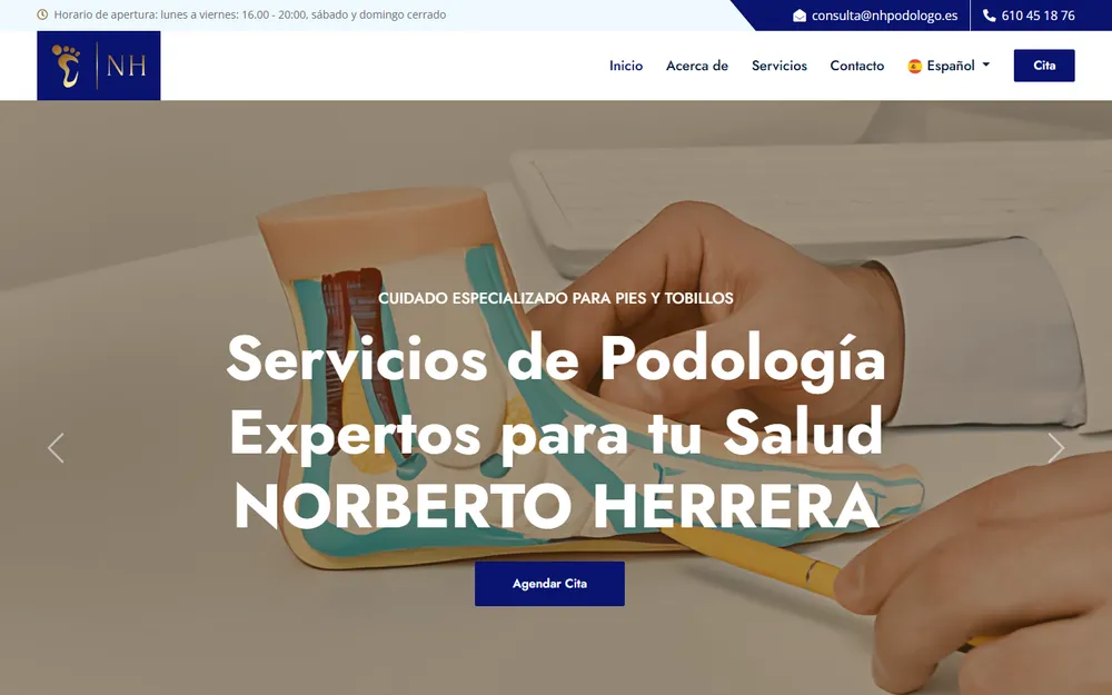 NH Podologo podiatry clinic homepage