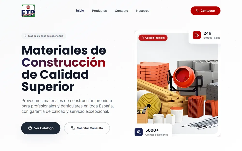 Ferretienda Perez construction materials supplier homepage